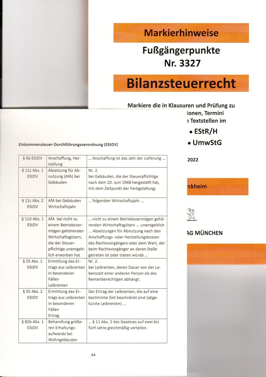 Bild: 9783864533327 | BILANZSTEUERRECHT 2022 Dürckheim-Markierhinweise/Fußgängerpunkte...