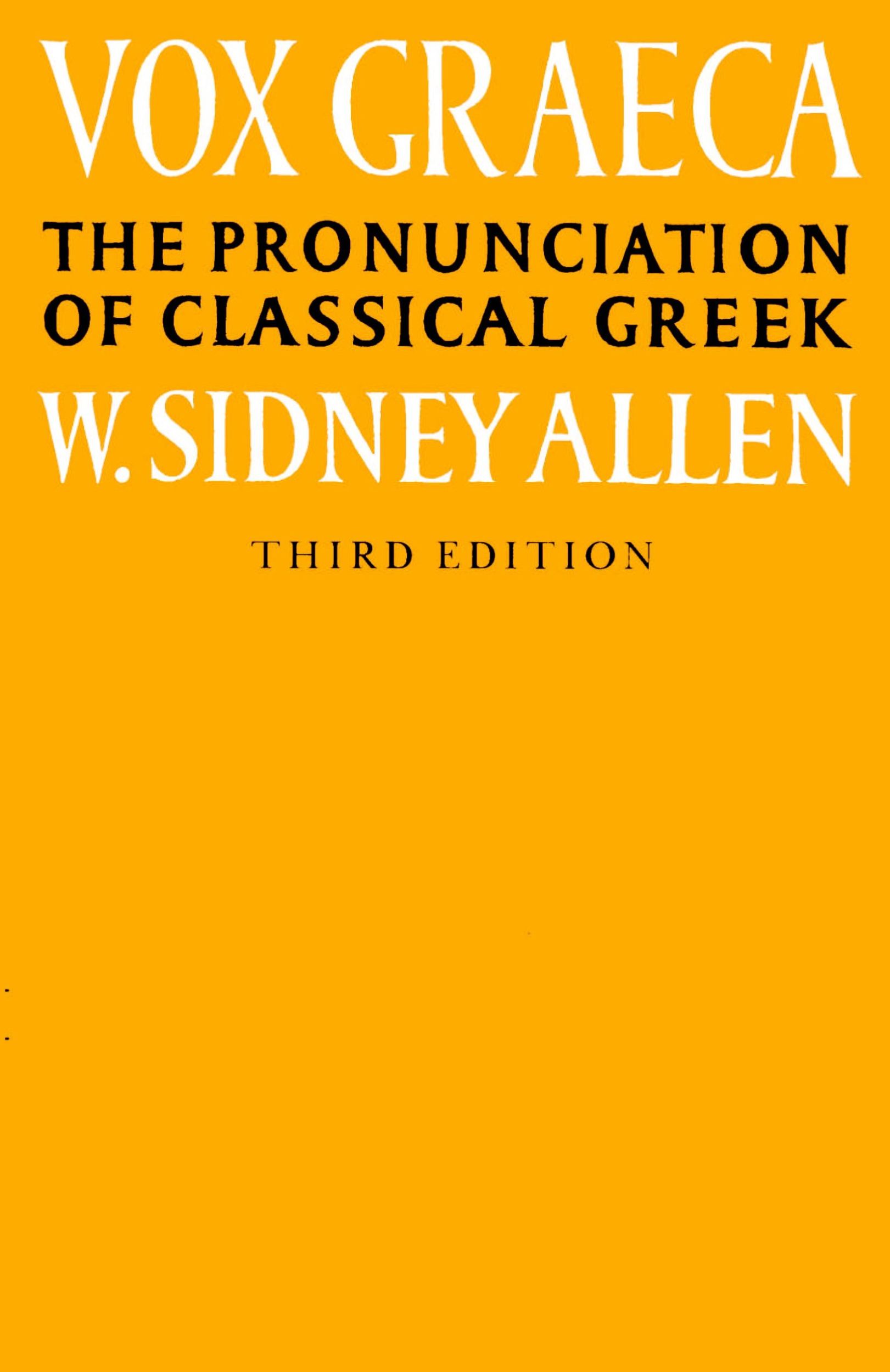 Cover: 9780521335553 | Vox Graeca | A Guide to the Pronunciation of Classical Greek | Allen