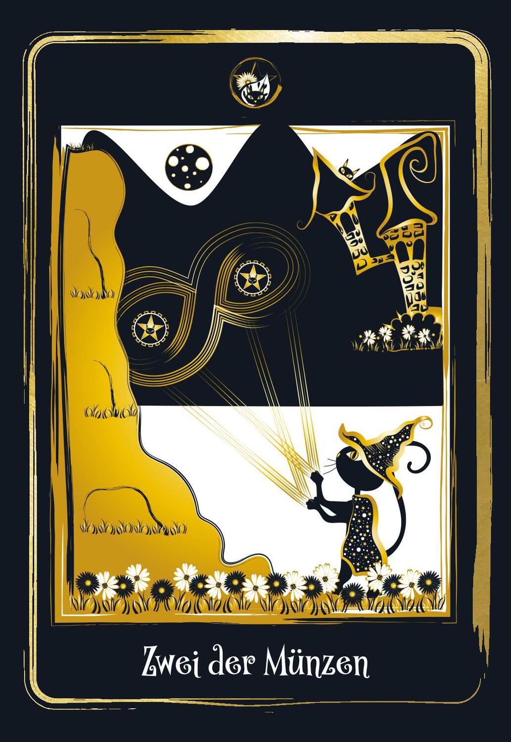 Bild: 9783868265675 | Golden Black Cat Tarot - Hochwertige Stülpdeckelschachtel mit...