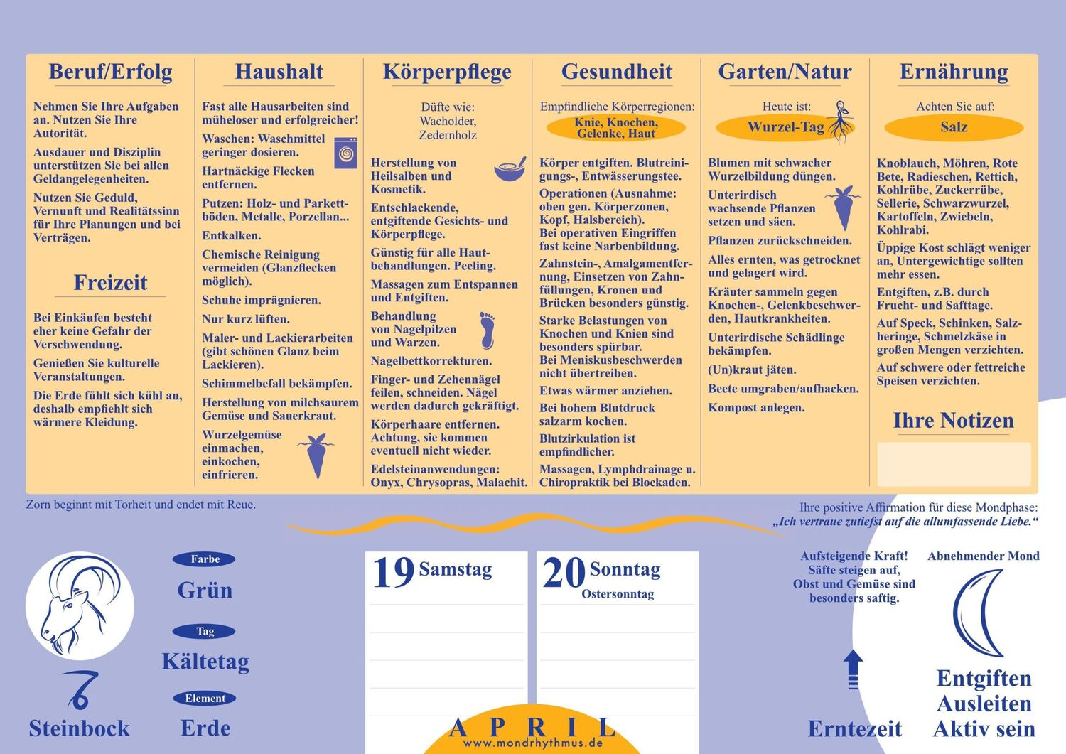 Bild: 9783932547188 | Mein Leben mit dem Mondrhythmus 2025 | Taschenkalender | Edith Stadig