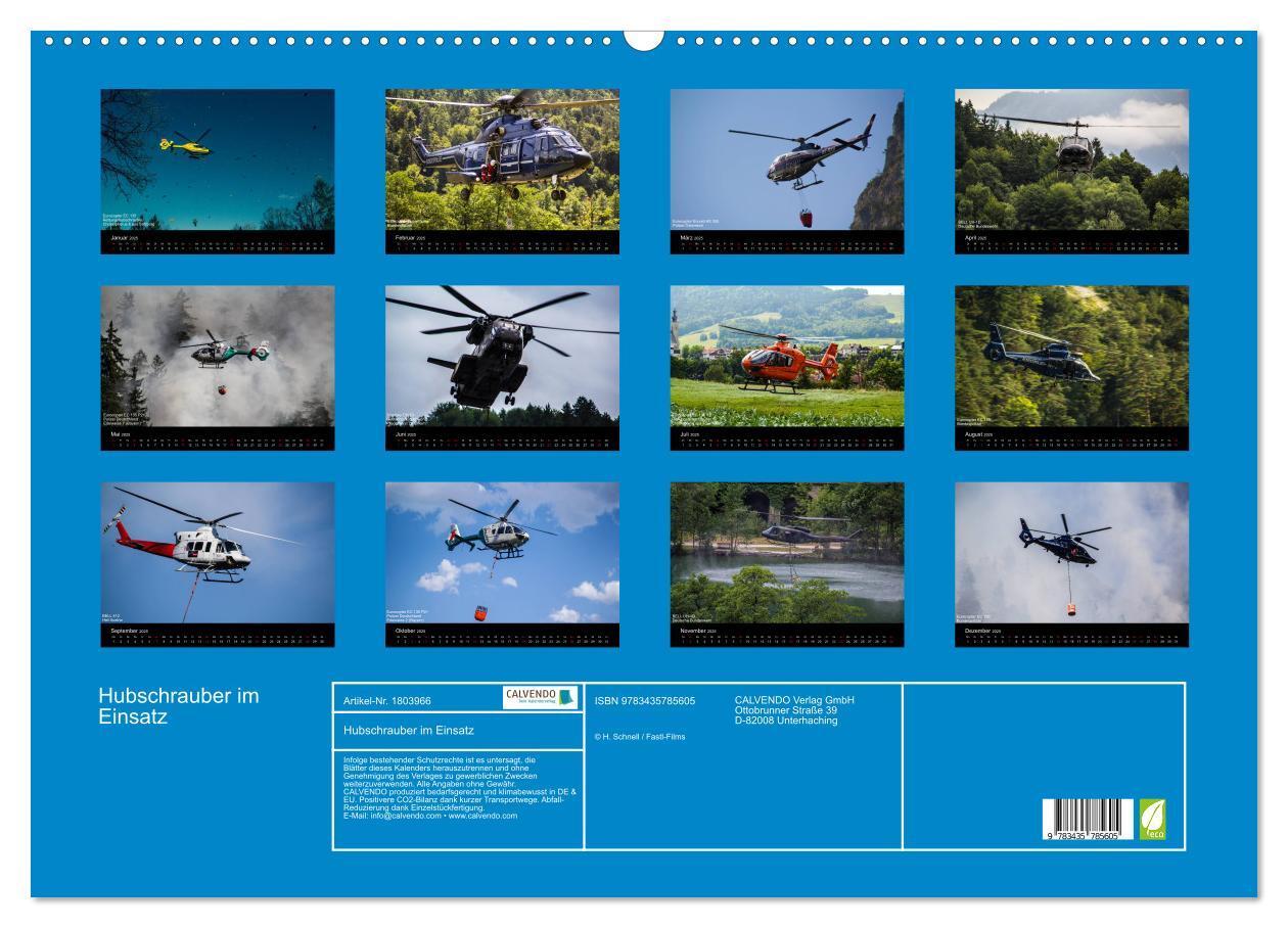 Bild: 9783435785605 | Hubschrauber im Einsatz (Wandkalender 2025 DIN A2 quer), CALVENDO...