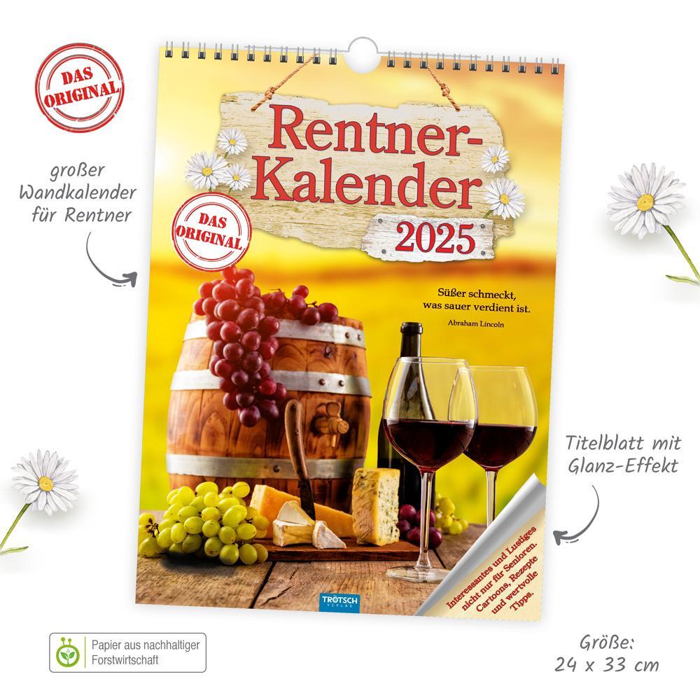 Bild: 9783988022066 | Trötsch Classickalender Rentnerkalender 2025 | Wandkalender | KG