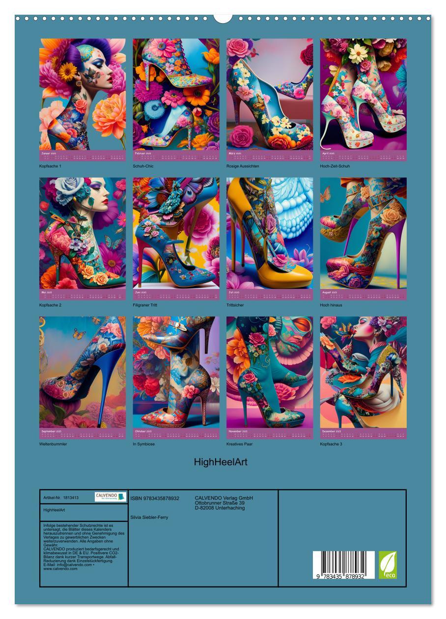 Bild: 9783435878932 | HighHeelArt (hochwertiger Premium Wandkalender 2025 DIN A2 hoch),...