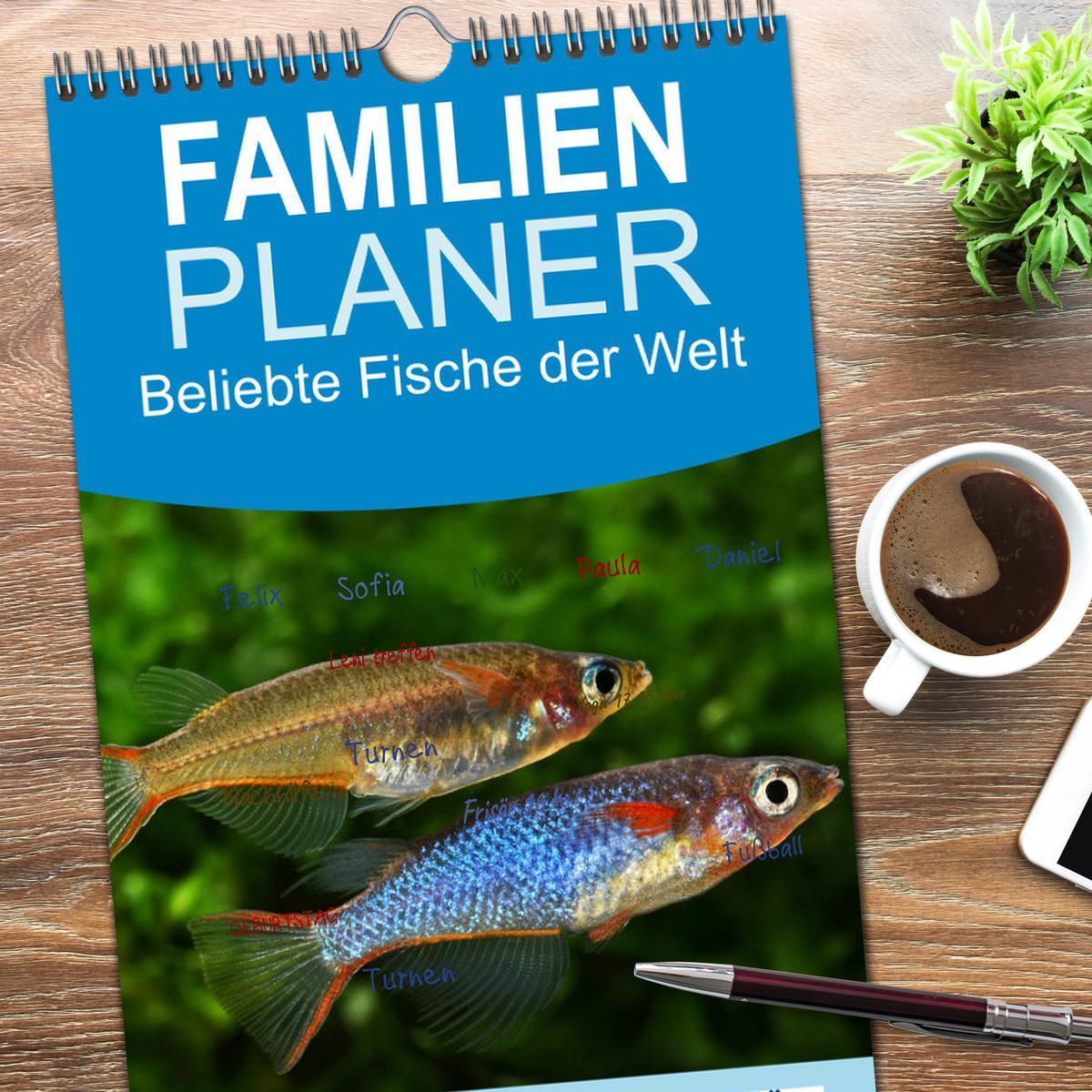 Bild: 9783457116999 | Familienplaner 2025 - Beliebte Fische der Welt mit 5 Spalten...