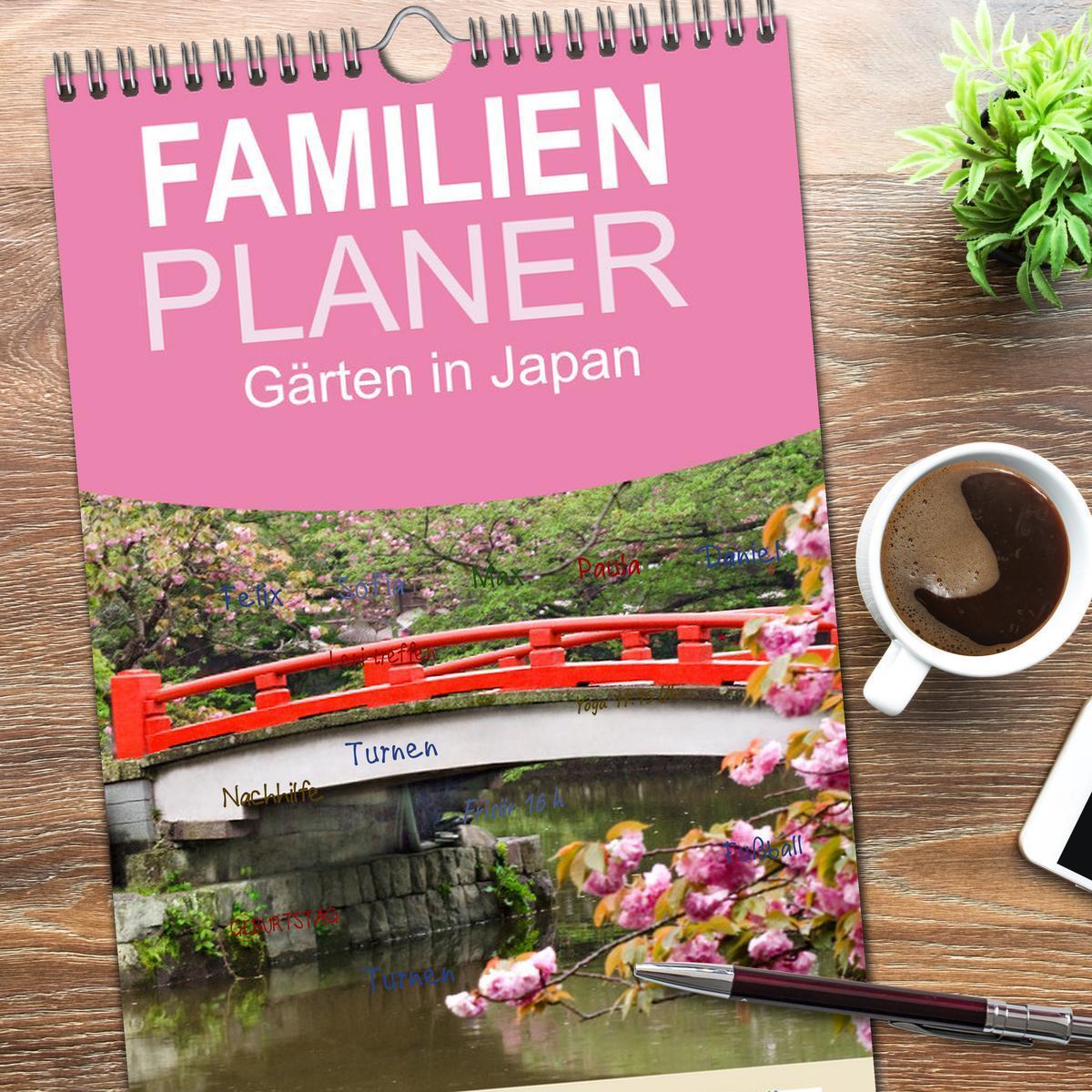 Bild: 9783457101452 | Familienplaner 2025 - Gärten in Japan mit 5 Spalten (Wandkalender,...