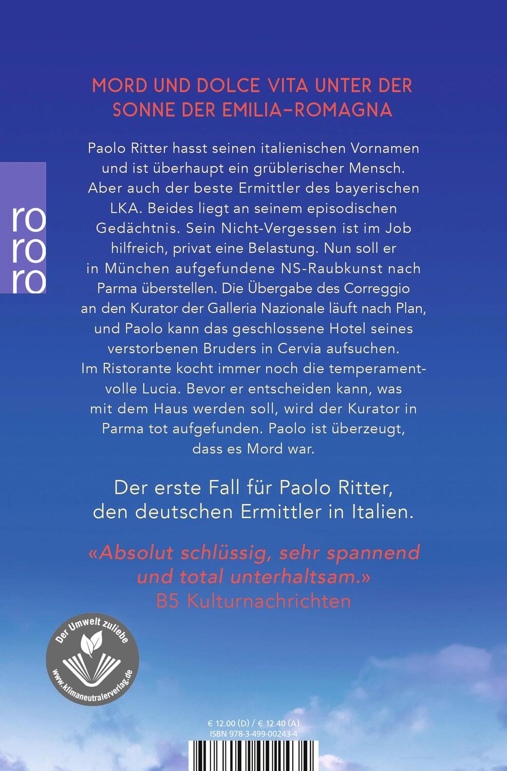 Rückseite: 9783499002434 | Mord in Parma | Paolo Ritter ermittelt Emilia-Romagna | Dani Scarpa