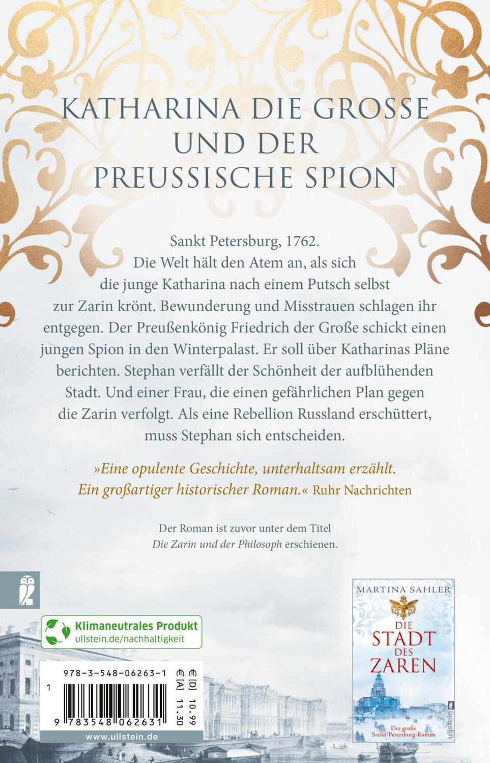 Rückseite: 9783548062631 | Die Zarin und der Spion | Martina Sahler | Taschenbuch | 496 S. | 2021