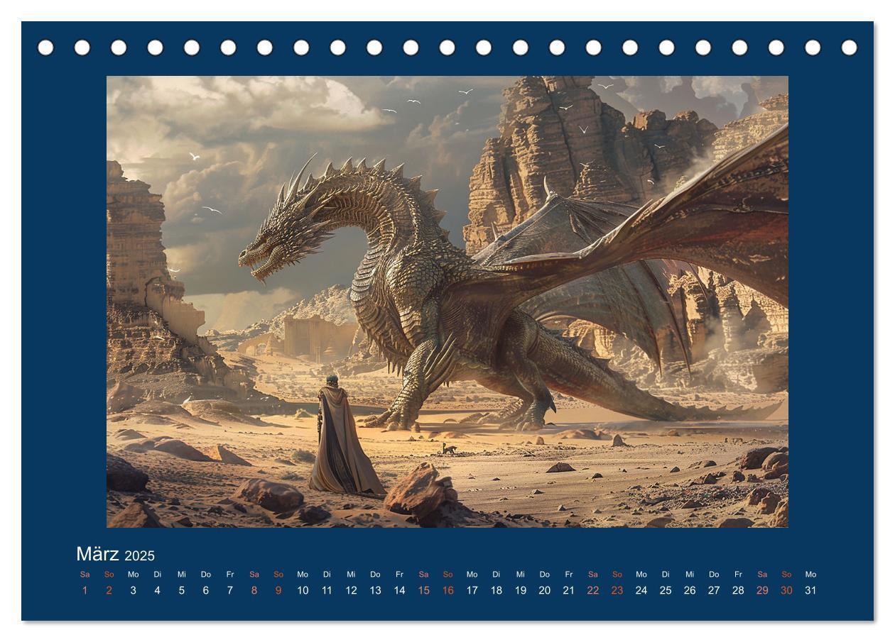 Bild: 9783383821455 | Drachenkrieger (Tischkalender 2025 DIN A5 quer), CALVENDO...