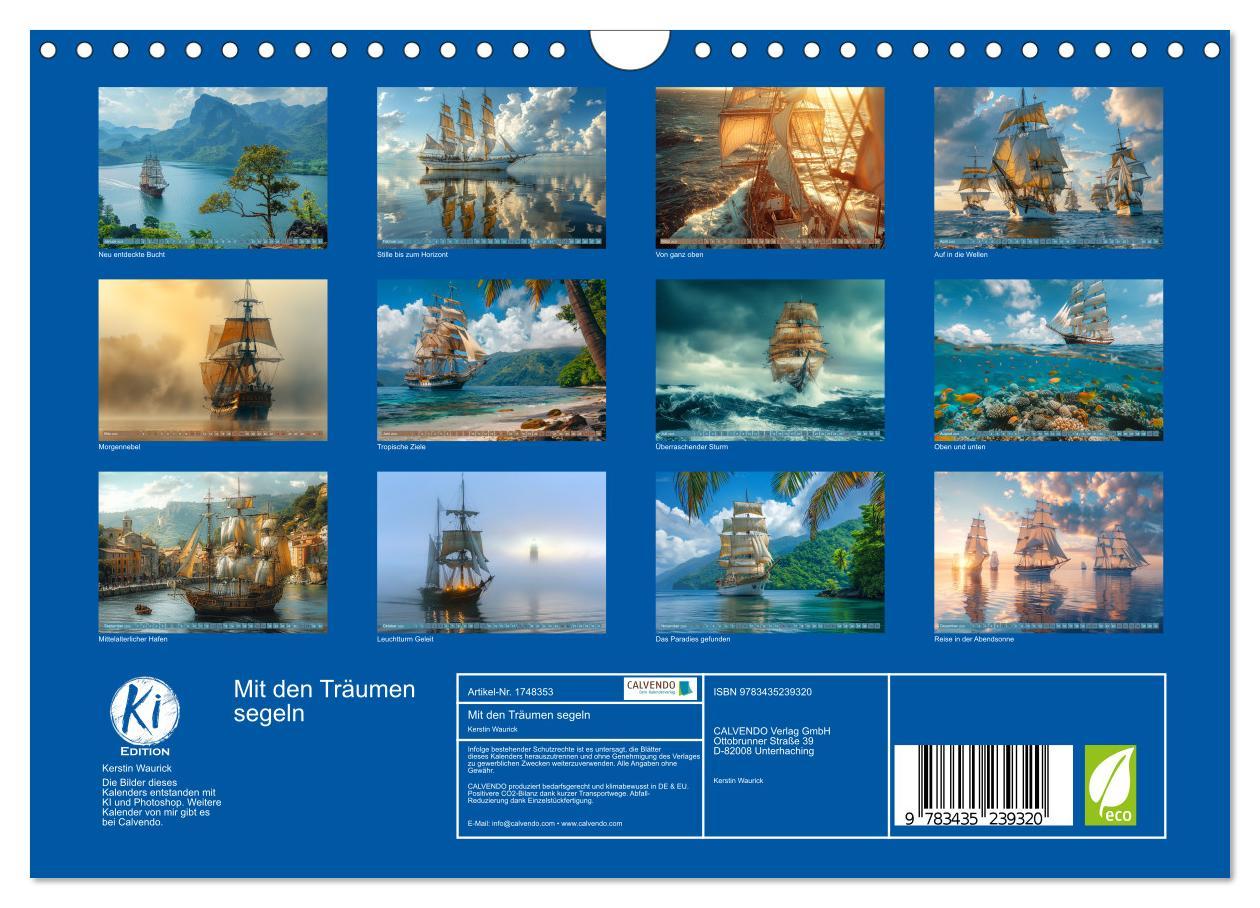 Bild: 9783435239320 | Mit den Träumen segeln (Wandkalender 2025 DIN A4 quer), CALVENDO...