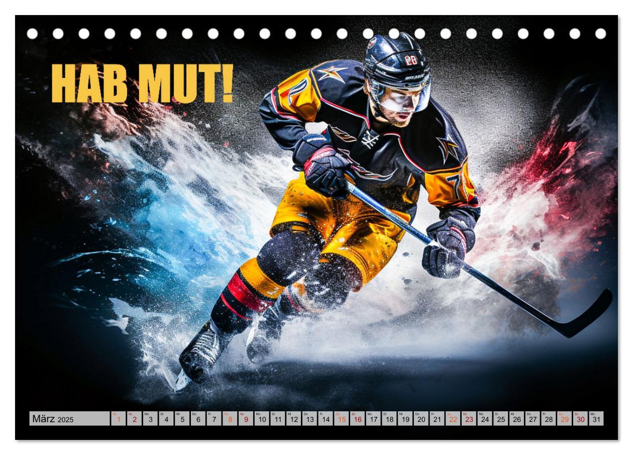 Bild: 9783383863578 | Eishockey und positive Gedanken (Tischkalender 2025 DIN A5 quer),...