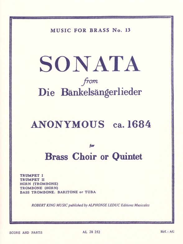 Cover: 9790046282522 | Sonata from Die Bänkelsängerlieder for brass choir or quintet...