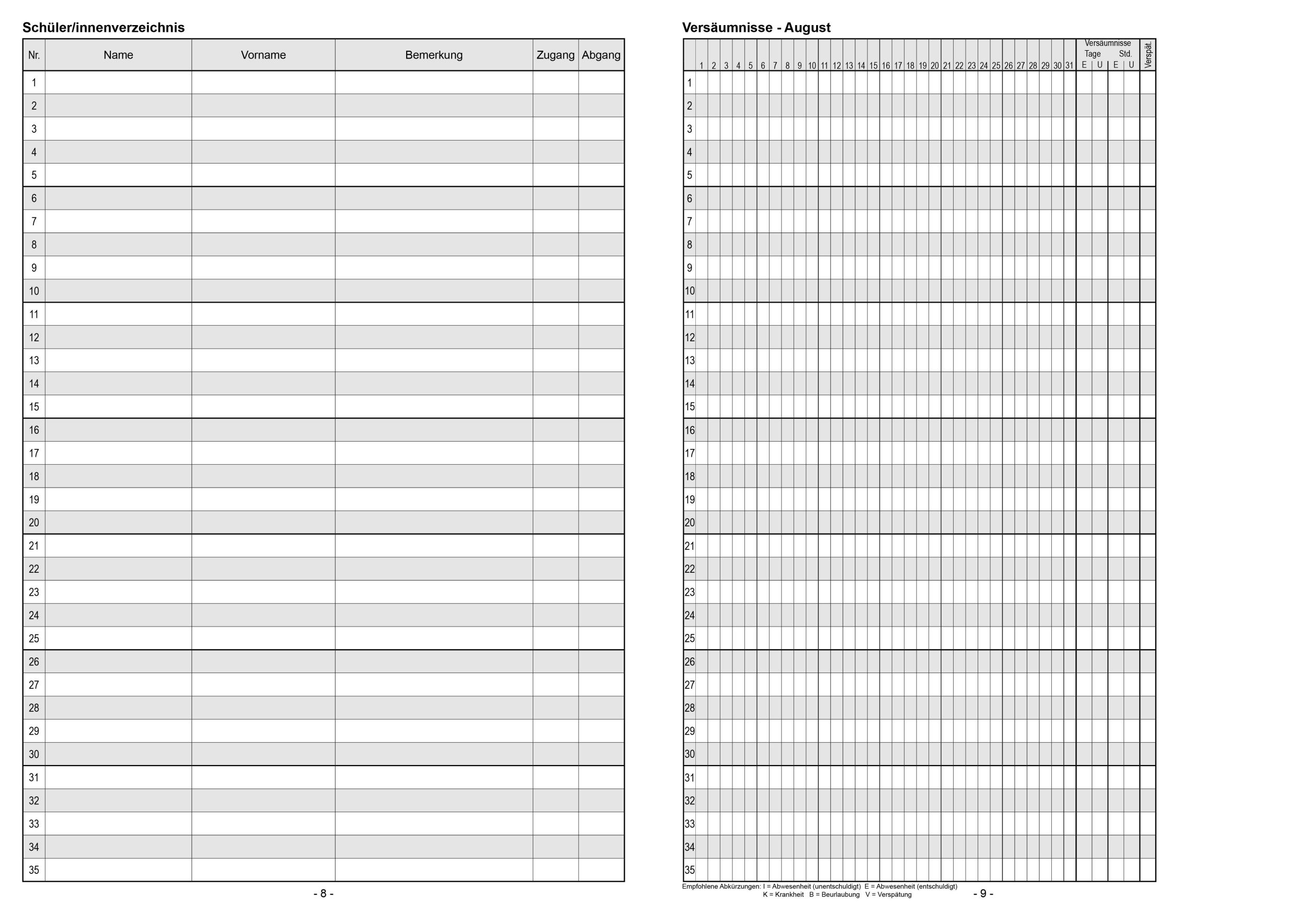 Bild: 4260094452420 | Klassenbuch "Standard", Umschlagfarbe: rot | für alle Schulformen