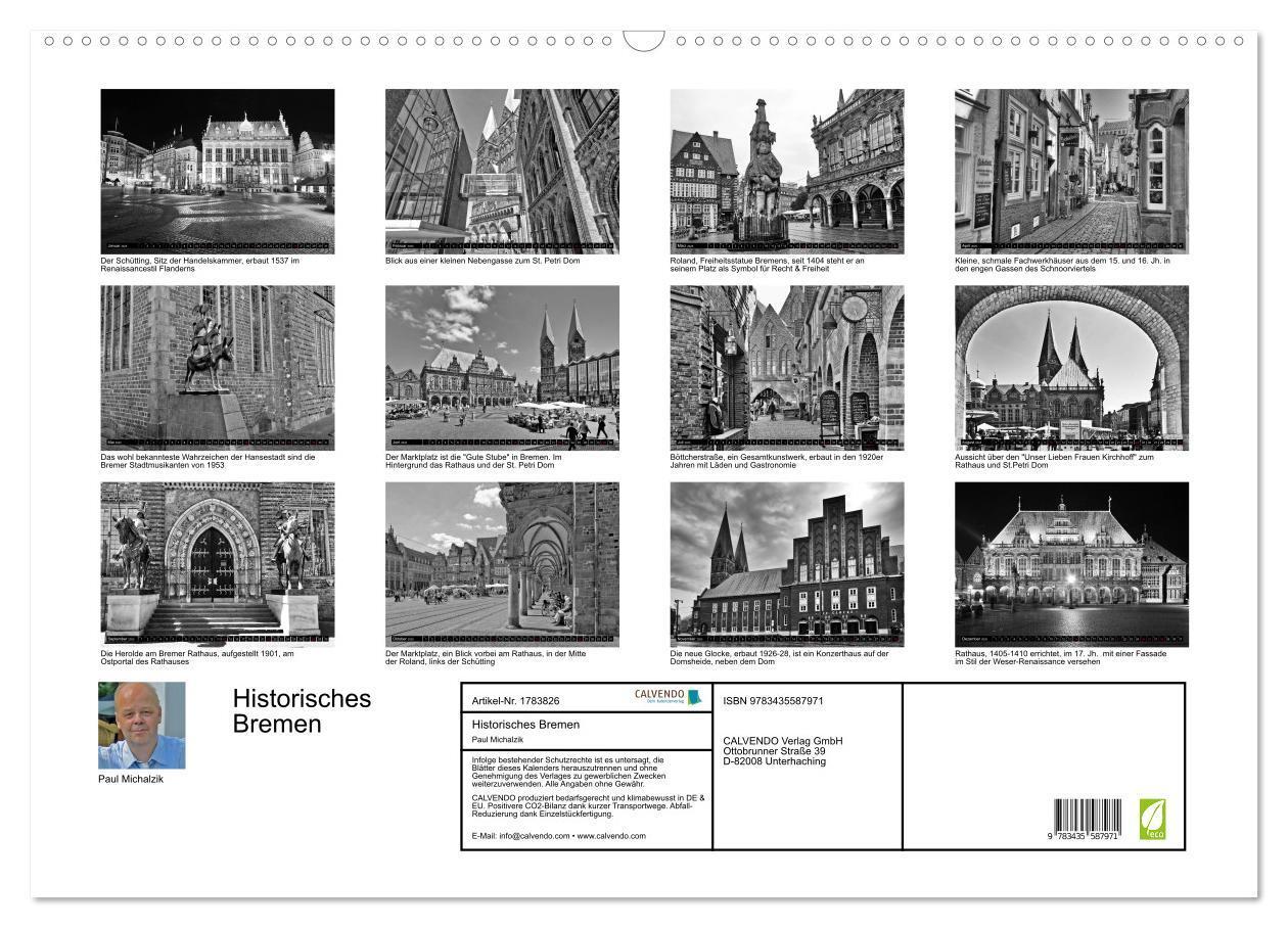 Bild: 9783435587971 | Historisches Bremen (Wandkalender 2025 DIN A2 quer), CALVENDO...