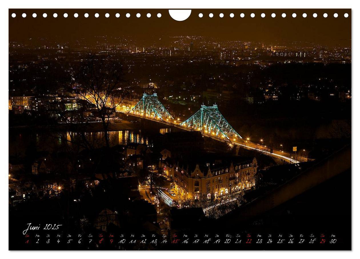 Bild: 9783435741113 | Nachts in Dresden (Wandkalender 2025 DIN A4 quer), CALVENDO...