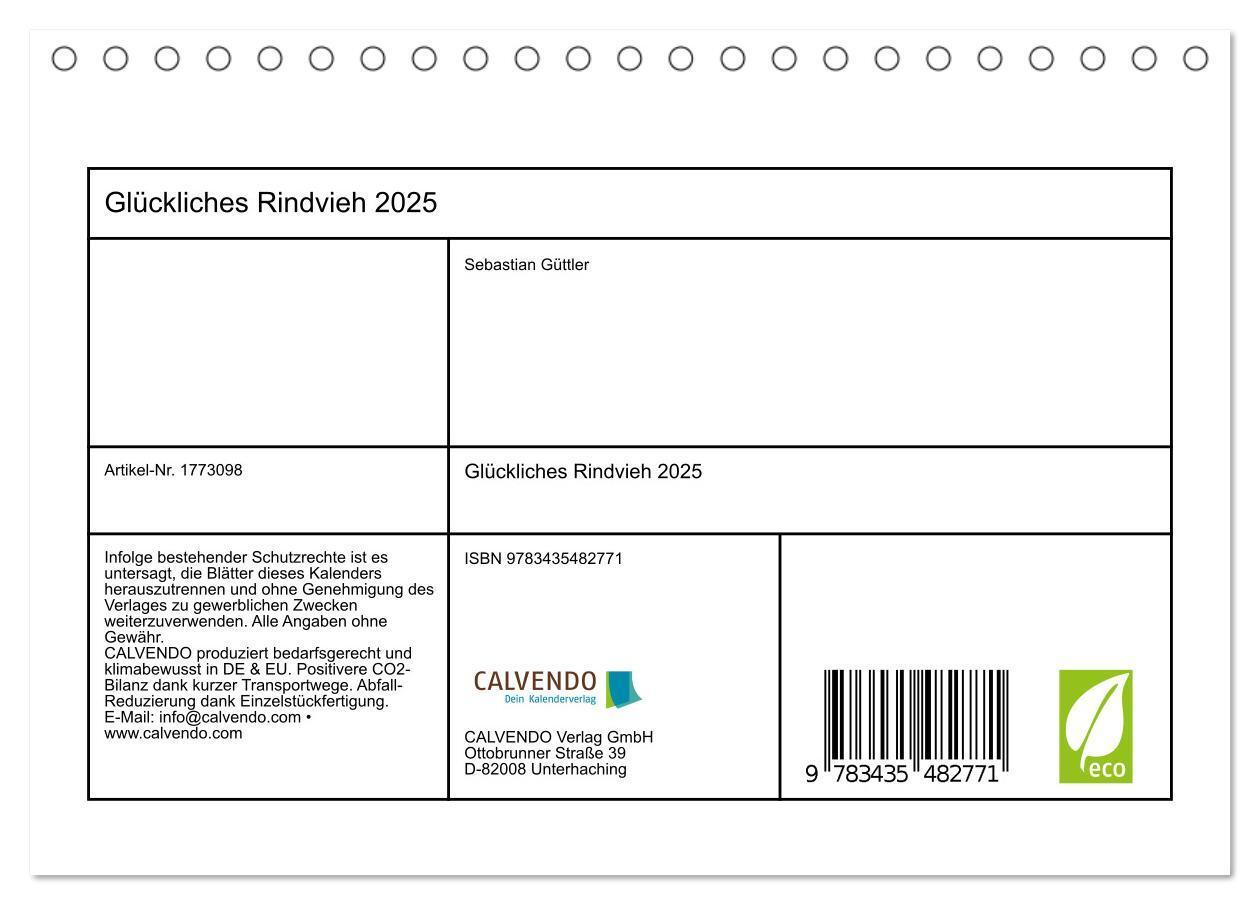 Bild: 9783435482771 | Glückliches Rindvieh 2025 (Tischkalender 2025 DIN A5 quer),...