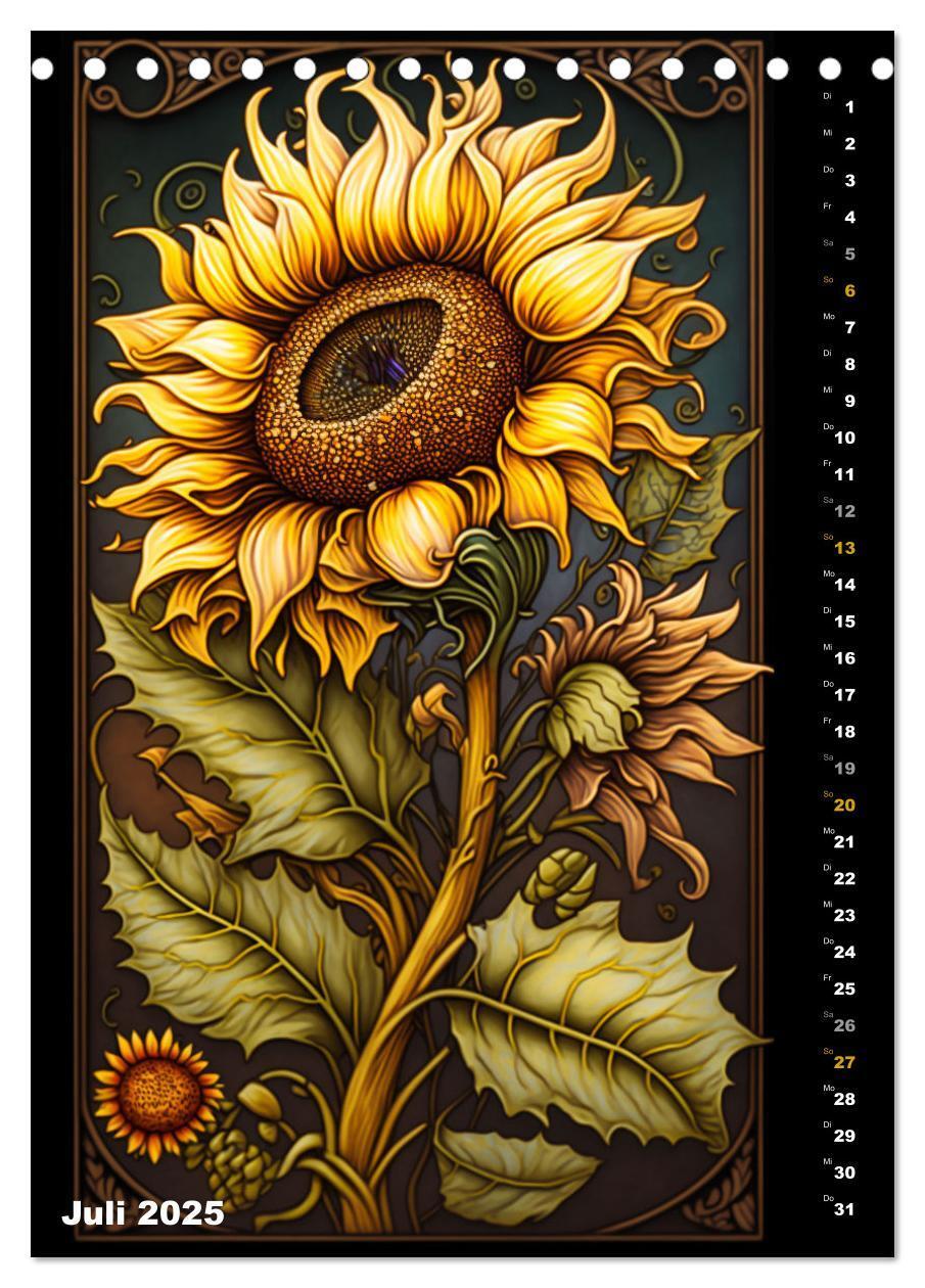 Bild: 9783435874323 | Jugendstil Blumen (Tischkalender 2025 DIN A5 hoch), CALVENDO...