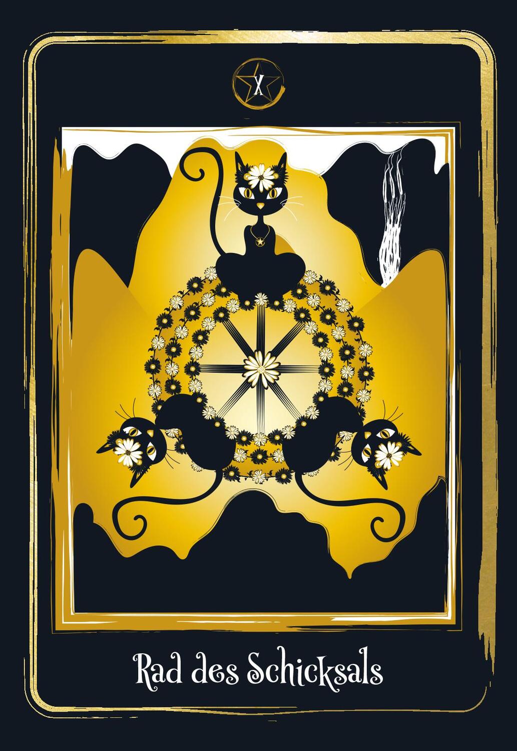 Bild: 9783868265675 | Golden Black Cat Tarot - Hochwertige Stülpdeckelschachtel mit...