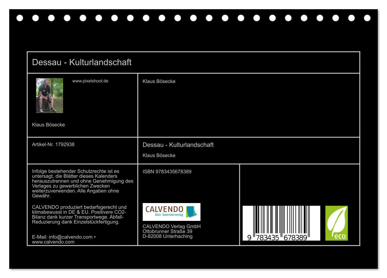 Bild: 9783435678389 | Dessau - Kulturlandschaft (Tischkalender 2025 DIN A5 quer),...