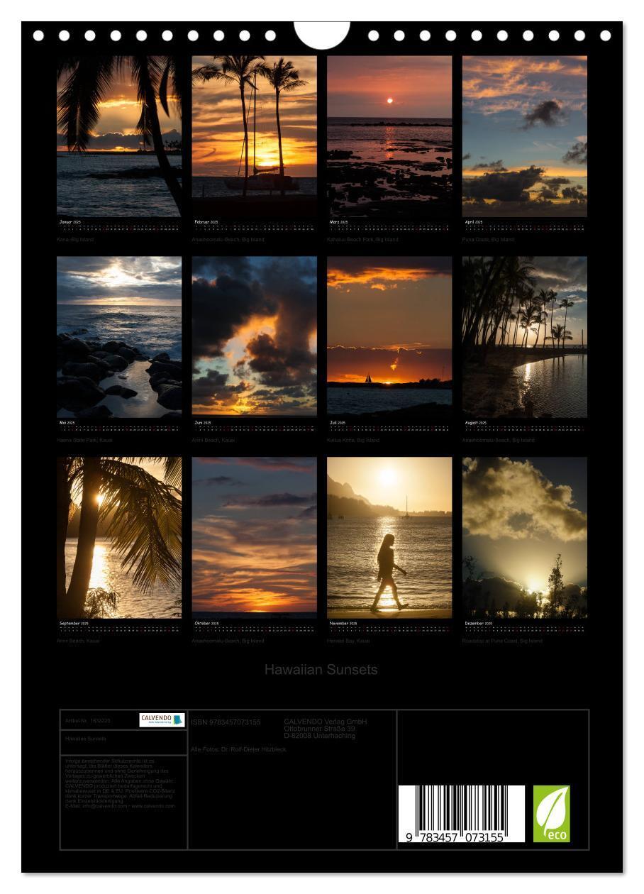 Bild: 9783457073155 | Hawaiian Sunsets (Wandkalender 2025 DIN A4 hoch), CALVENDO...