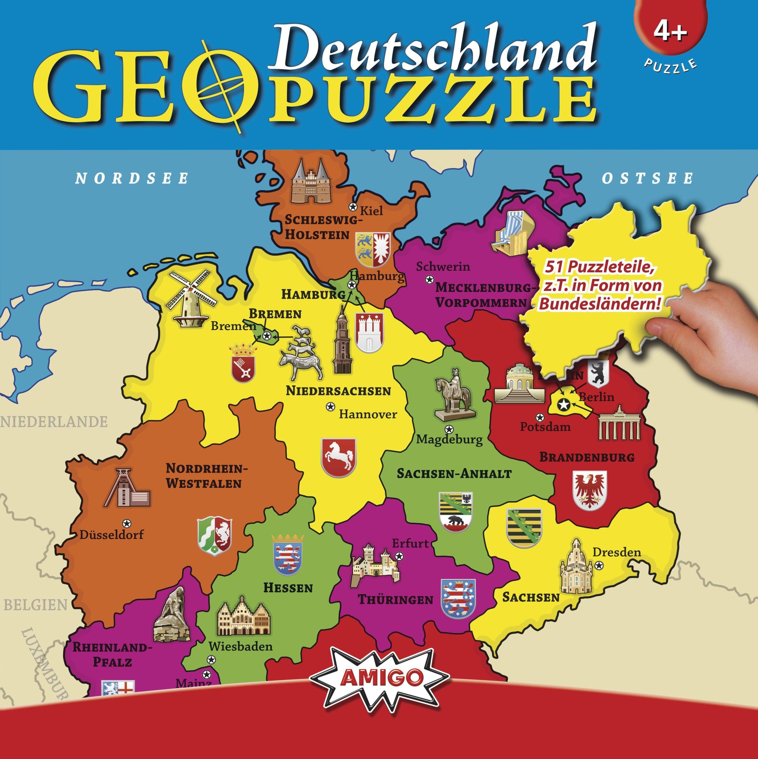 Cover: 4007396003826 | Geo Puzzle - Deutschland. 51 Teile | Spiel | 00382 | Deutsch | 2010