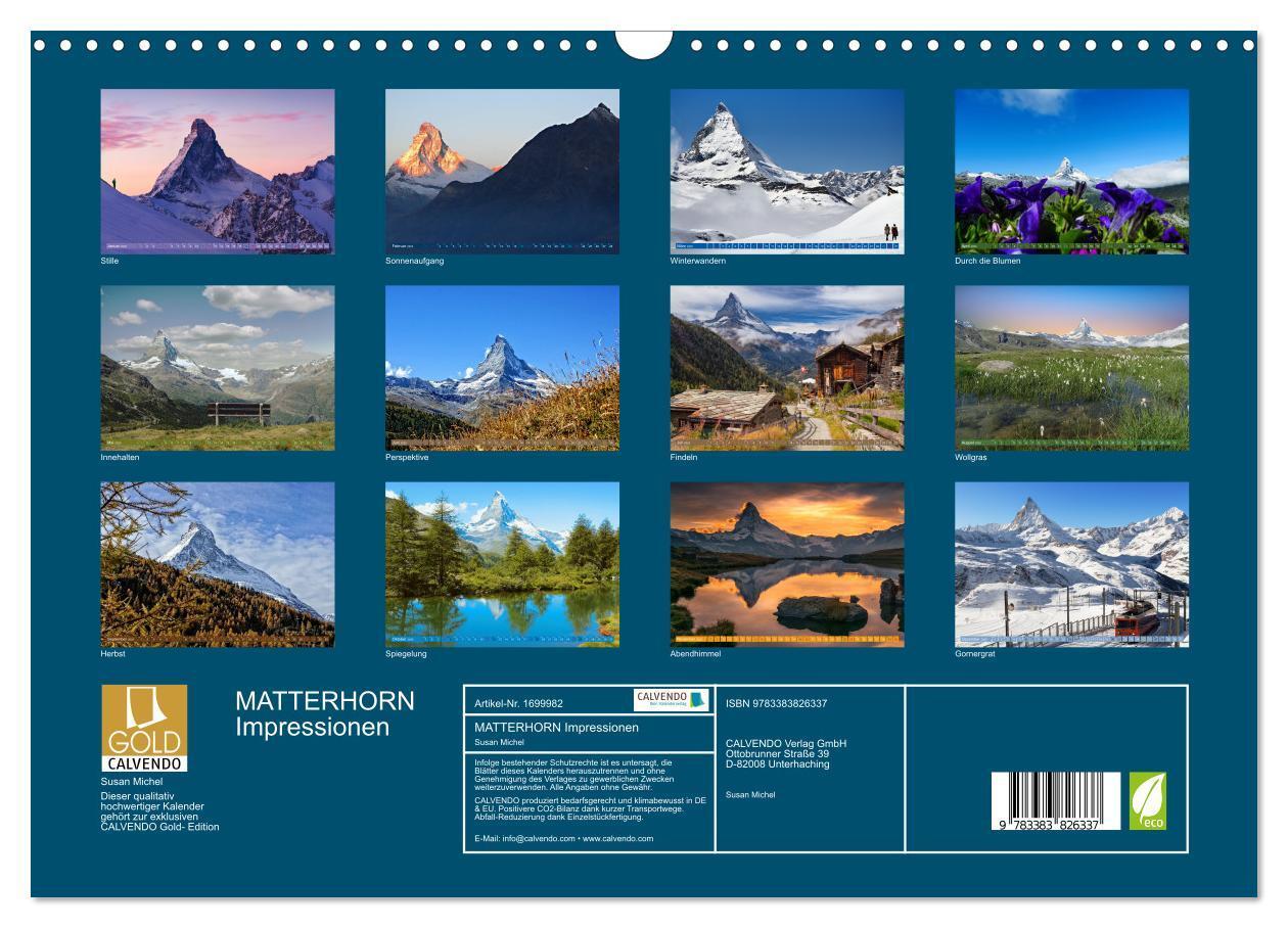 Bild: 9783383826337 | MATTERHORN Impressionen (Wandkalender 2025 DIN A3 quer), CALVENDO...