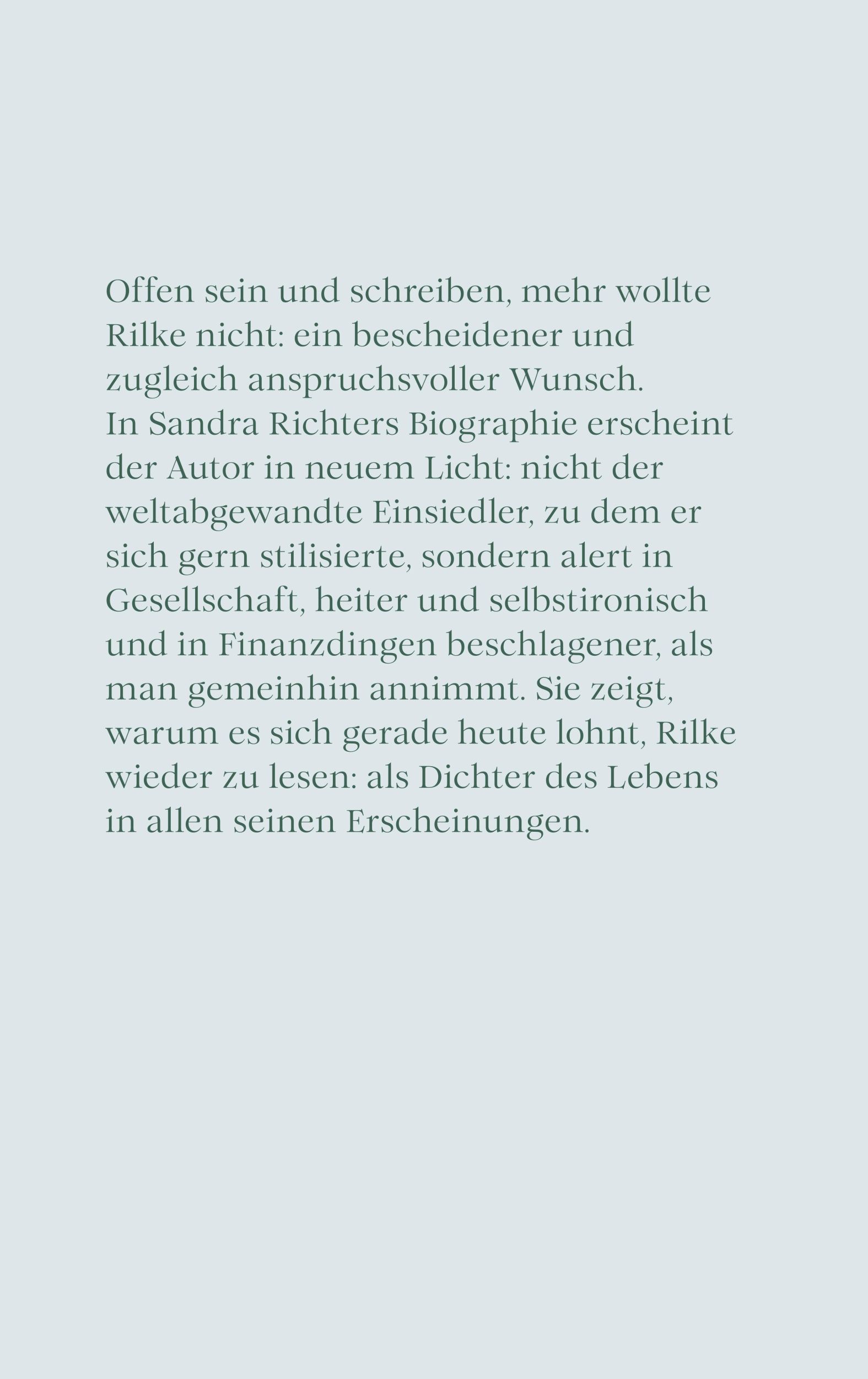 Rückseite: 9783458644828 | Rainer Maria Rilke oder Das offene Leben | Sandra Richter | Buch