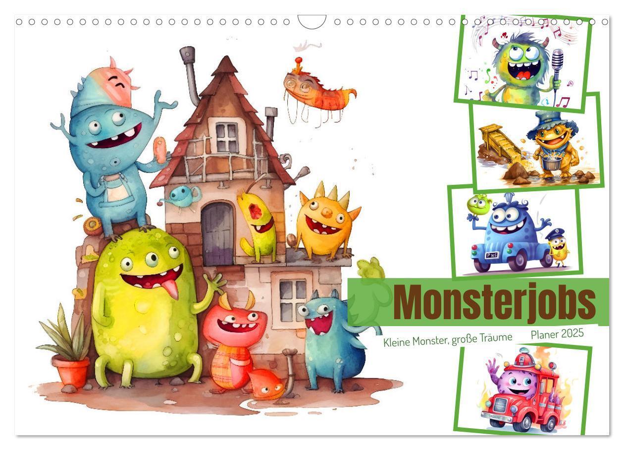 Cover: 9783383905728 | Monsterjobs - Kleine Monster, große Träume (Wandkalender 2025 DIN...