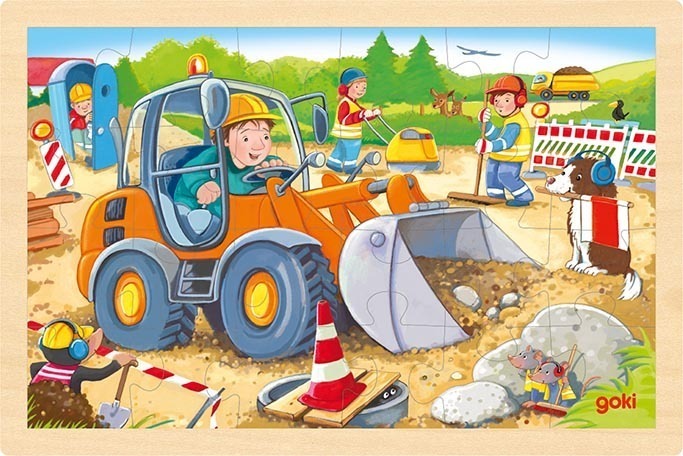 Cover: 4013594574112 | Einlegepuzzle Baustelle | goki | Spiel | In Folie | Deutsch | 2021