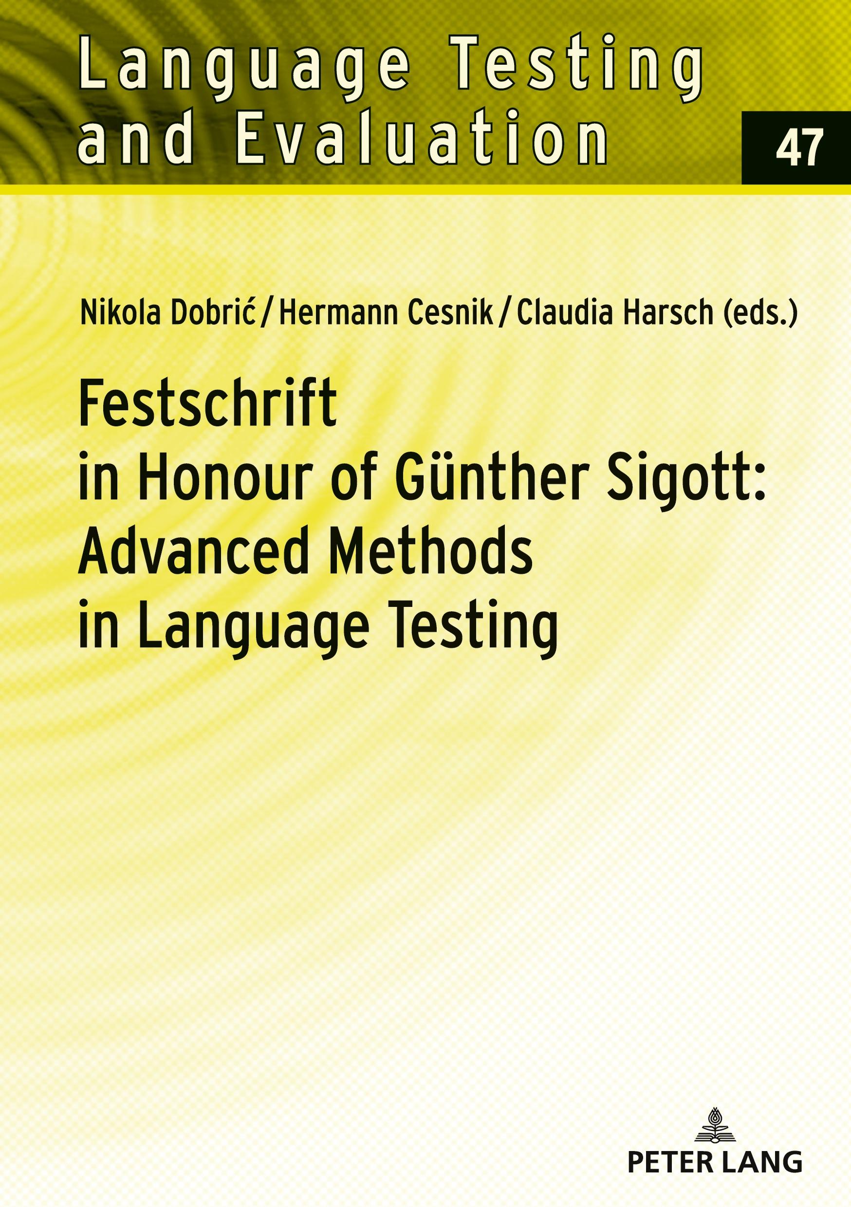 Cover: 9783631871430 | Festschrift in Honour of Günther Sigott: Advanced Methods in...