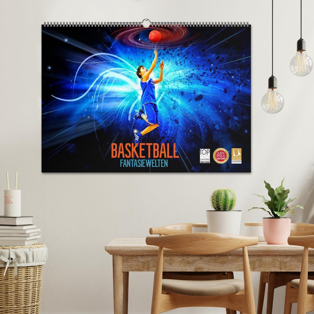 Bild: 9783435615957 | Basketball Fantasiewelten (Wandkalender 2025 DIN A2 quer), CALVENDO...