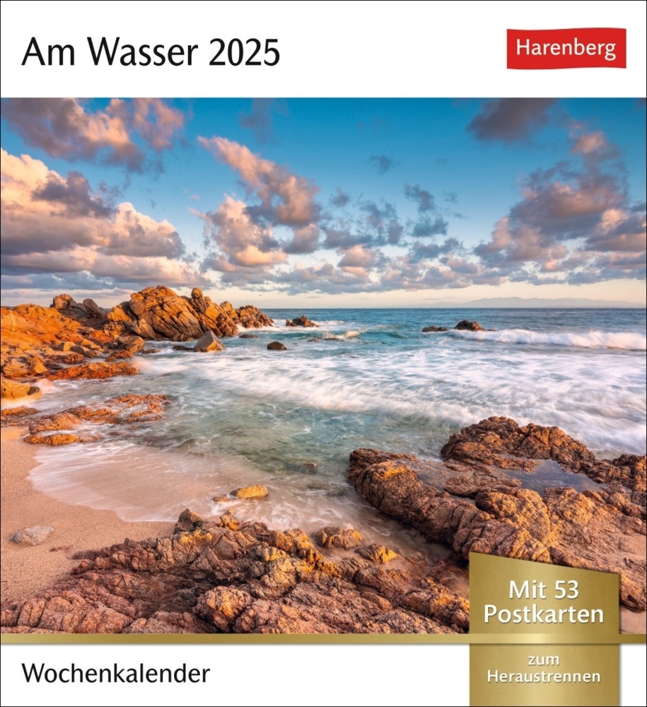 Cover: 9783840033513 | Am Wasser Postkartenkalender 2025 - Wochenkalender mit 53 Postkarten