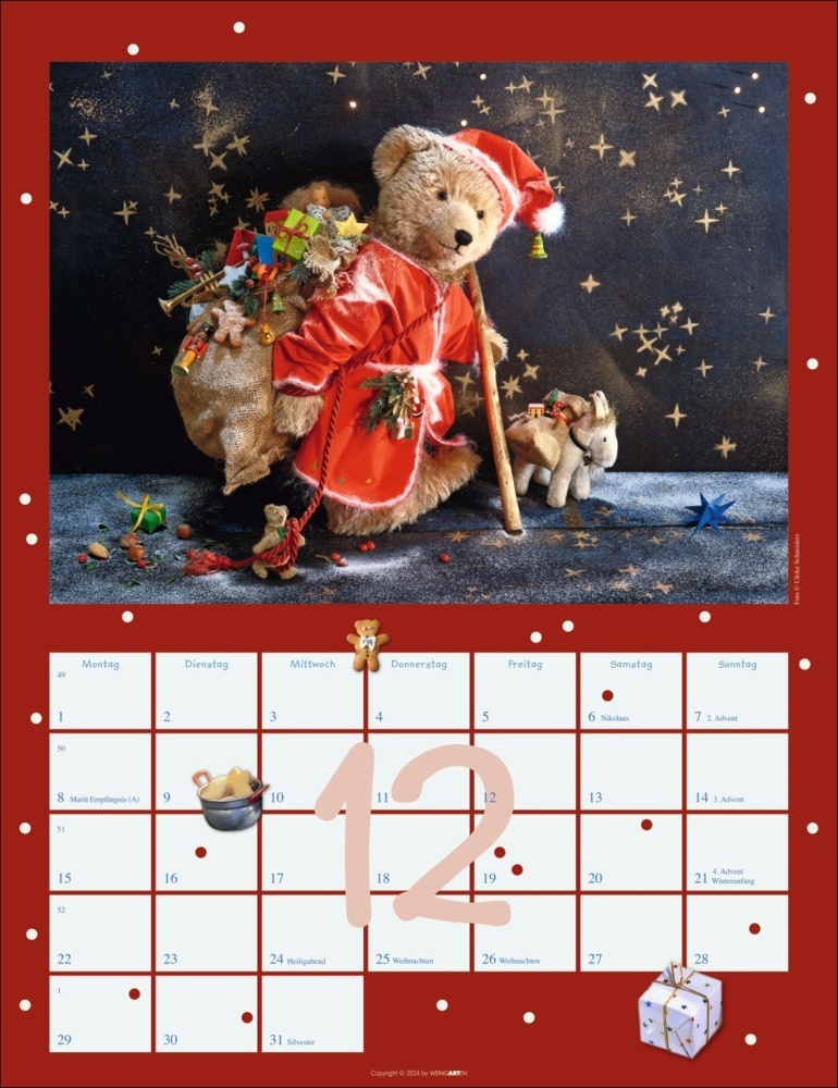 Bild: 9783839900512 | Teddybären Kalender 2025 | Gisela Hofmann (u. a.) | Kalender | 14 S.