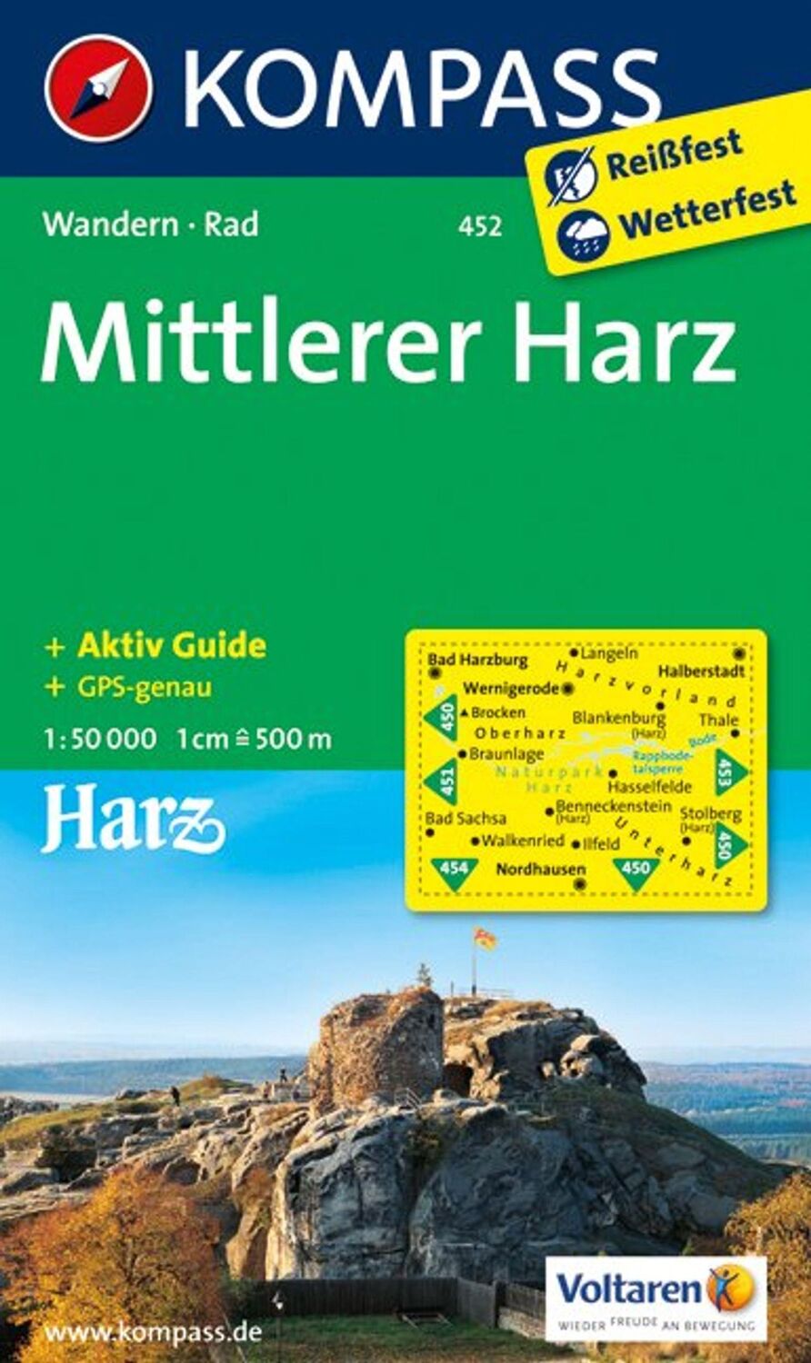 Cover: 9783850264884 | Mittlerer Harz 1 : 50 000 | (Land-)Karte | Kompass Wanderkarten | 2011