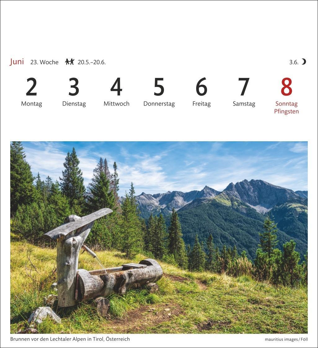 Bild: 9783840033339 | Alpen Sehnsuchtskalender 2025 - Wochenkalender mit 53 Postkarten