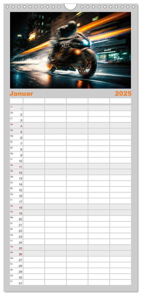 Bild: 9783457093481 | Familienplaner 2025 - Motorrad Speed mit 5 Spalten (Wandkalender,...