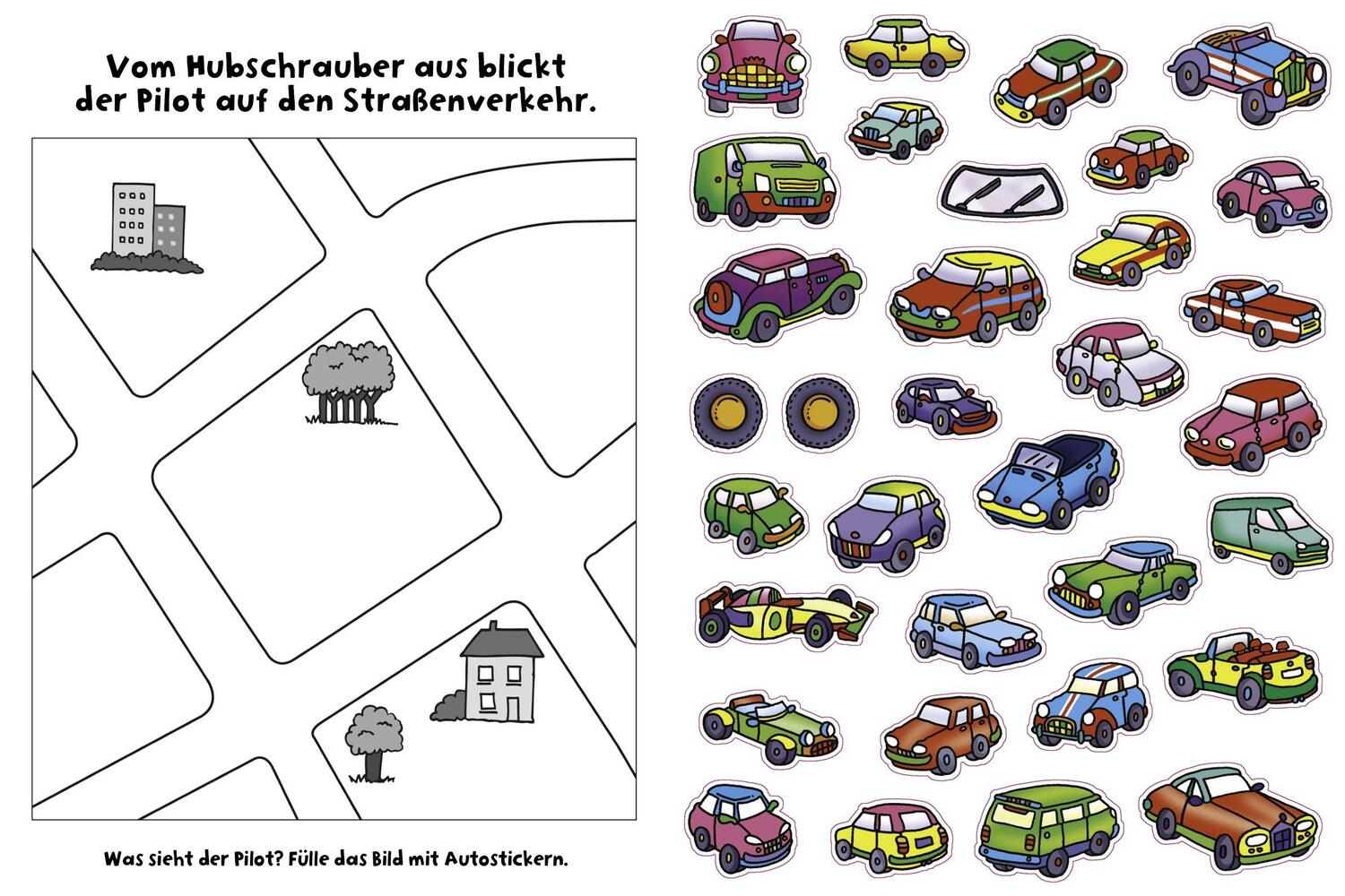 Bild: 9783849946302 | 555 Sticker Autos | Mit lustigen Rätseln I Für Kinder ab 4 Jahren