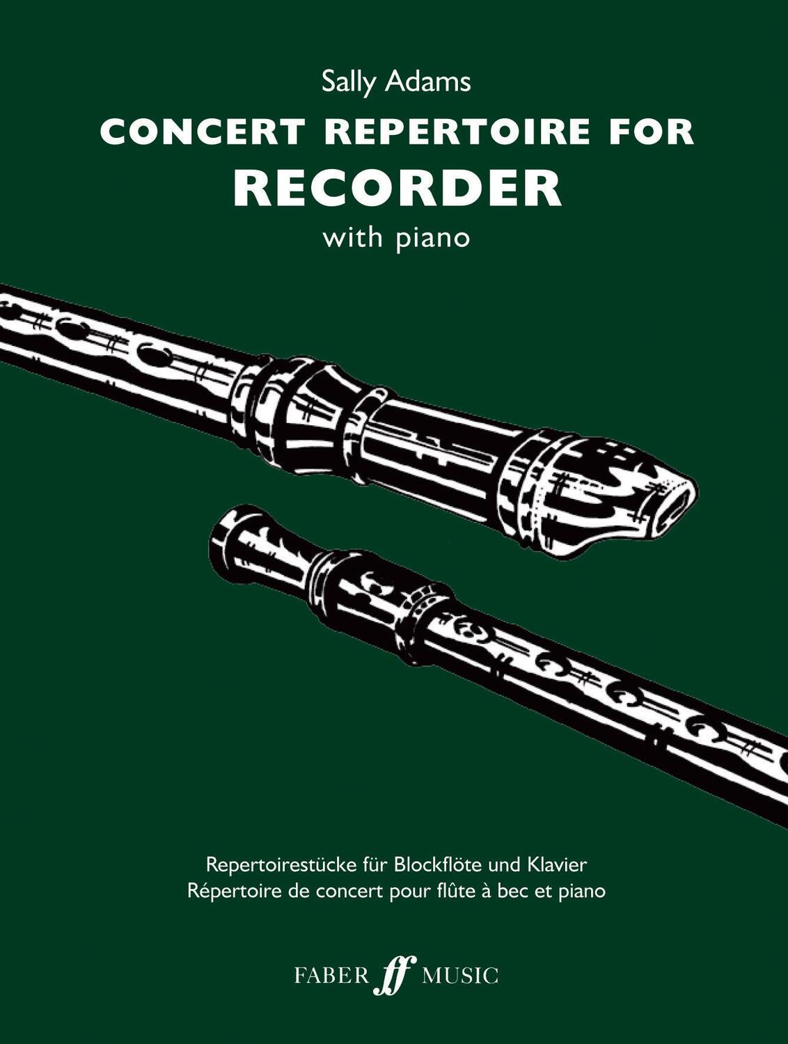 Cover: 9780571523863 | Concert Repertoire for Recorder with Piano | Sally Adams | Taschenbuch