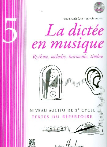 Cover: 9790230984232 | La dictée en musique vol.5 - niveau milieu (+CD) livre de l'élève