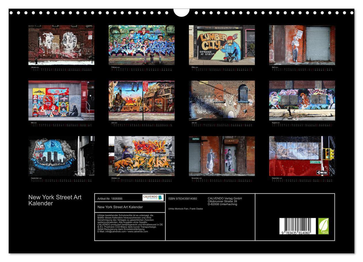 Bild: 9783435814060 | New York Street Art Kalender (Wandkalender 2025 DIN A3 quer),...