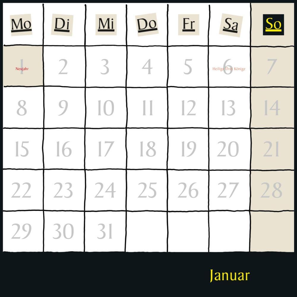 Bild: 9783830320968 | Uli Stein Schwarzer Kalender 2024: Monatskalender für die Wand | Stein