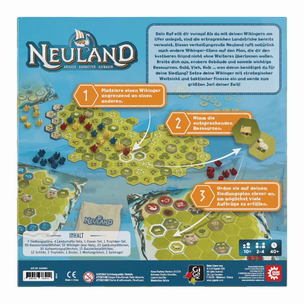 Bild: 7640142763444 | GAME FACTORY - Neuland | Anlegen, ausbreiten, aufbauen | Spiel | 2024