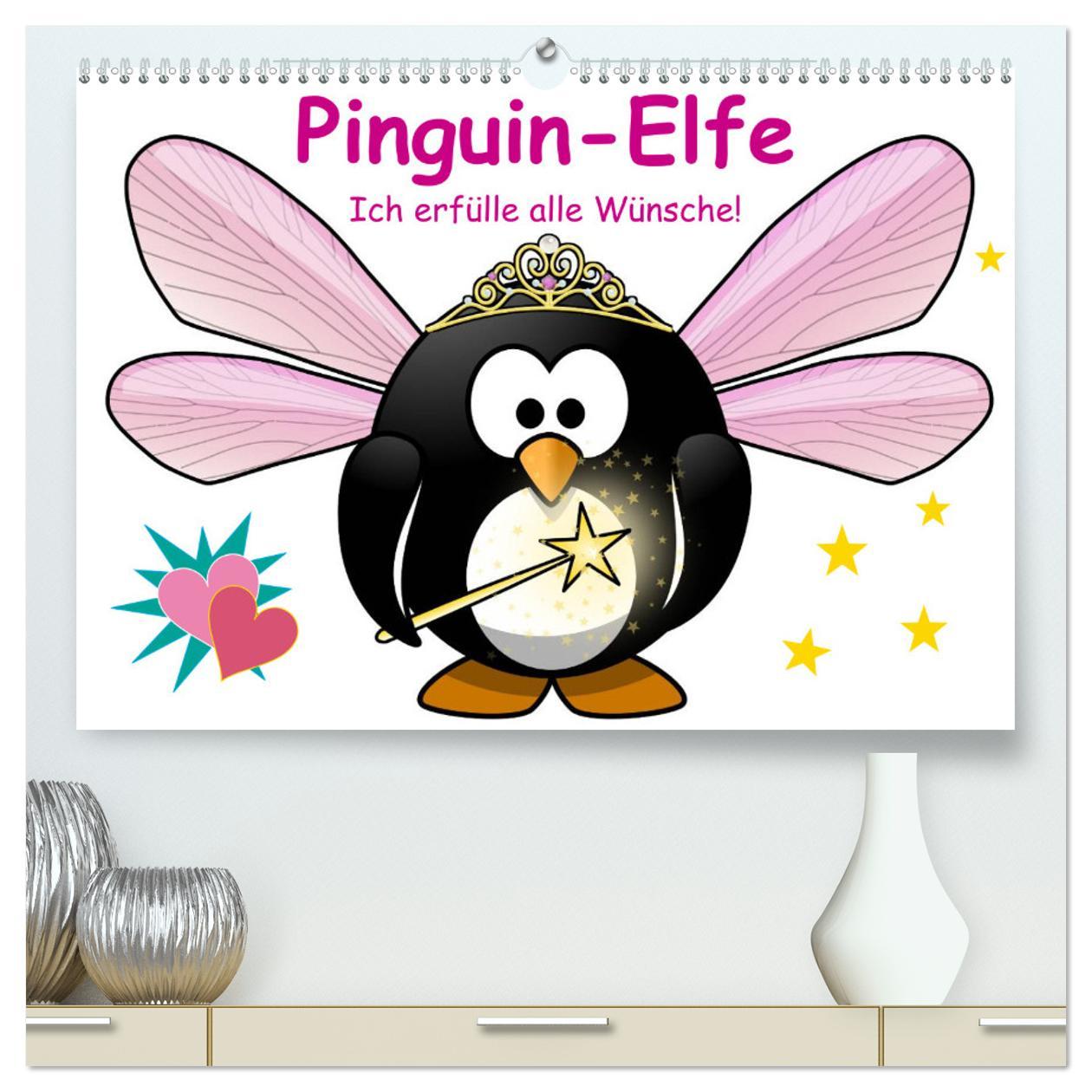 Cover: 9783435713028 | Pinguin-Elfe (hochwertiger Premium Wandkalender 2025 DIN A2 quer),...