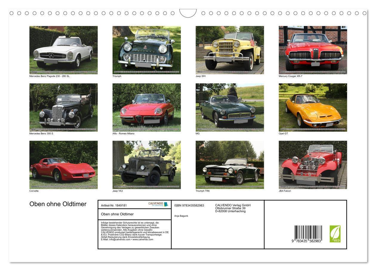 Bild: 9783435582983 | Oben ohne Oldtimer (Wandkalender 2025 DIN A3 quer), CALVENDO...