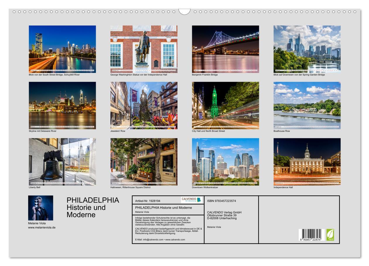 Bild: 9783457223574 | PHILADELPHIA Historie und Moderne (Wandkalender 2025 DIN A2 quer),...