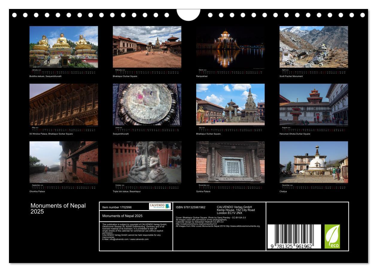 Bild: 9781325961962 | Monuments of Nepal 2025 (Wall Calendar 2025 DIN A4 landscape),...