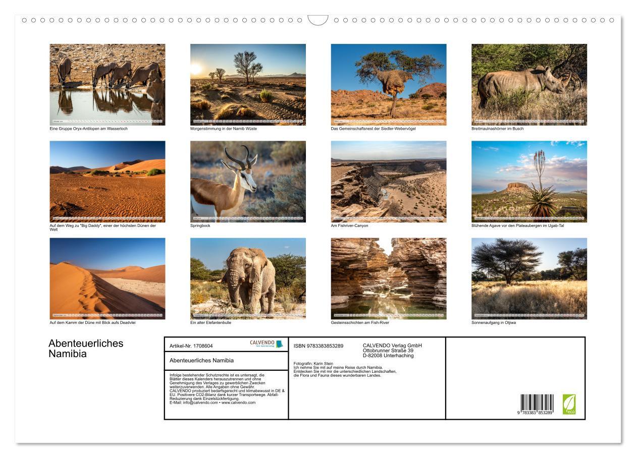 Bild: 9783383853289 | Abenteuerliches Namibia (Wandkalender 2025 DIN A2 quer), CALVENDO...