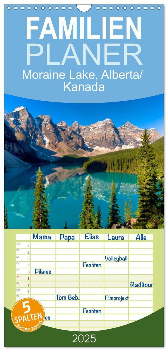 Cover: 9783457094068 | Familienplaner 2025 - Moraine Lake, Alberta/ Kanada mit 5 Spalten...