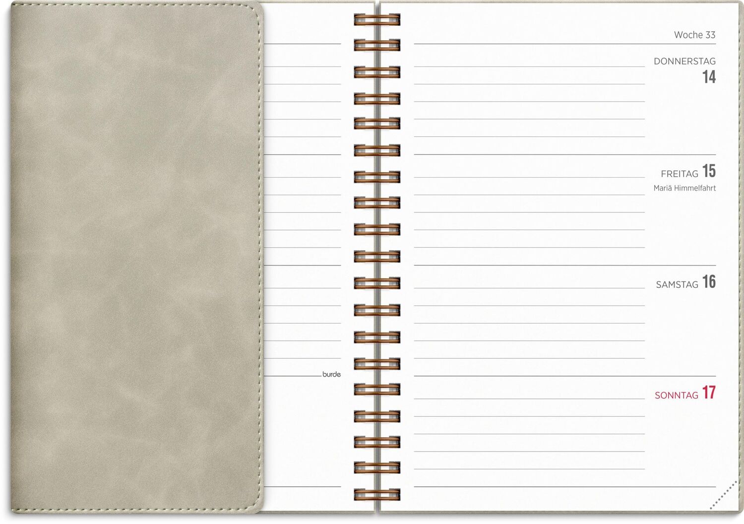 Bild: 7340188003916 | Burde Senator A6 Twist beige Kalender 2025 | Terminplaner für 2025