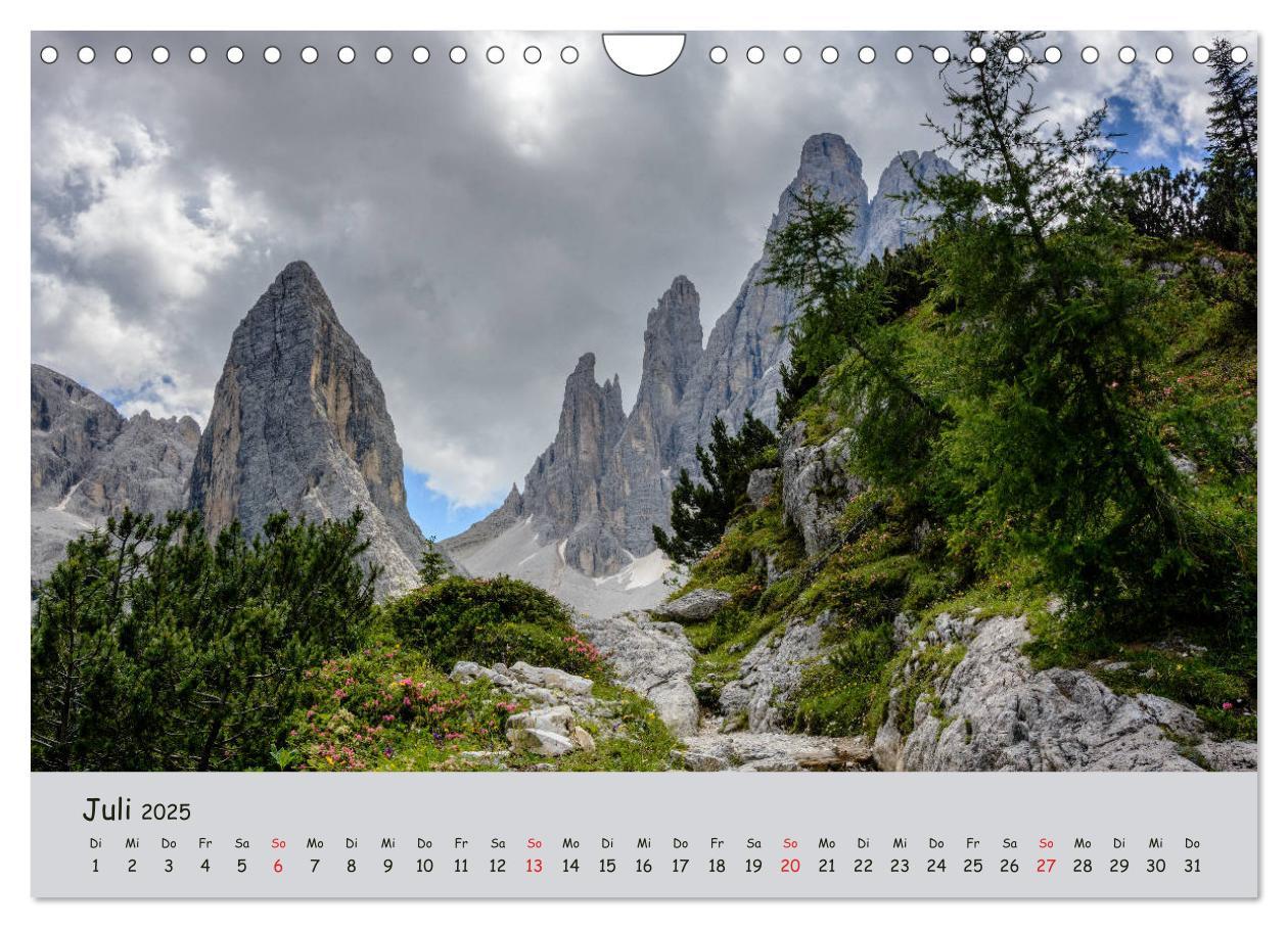 Bild: 9783435290529 | Wandern in den Dolomiten (Wandkalender 2025 DIN A4 quer), CALVENDO...