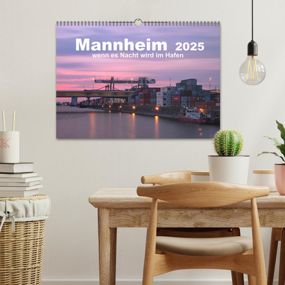 Bild: 9783435597857 | Mannheim 2025 - wenn es Nacht wird im Hafen (Wandkalender 2025 DIN...